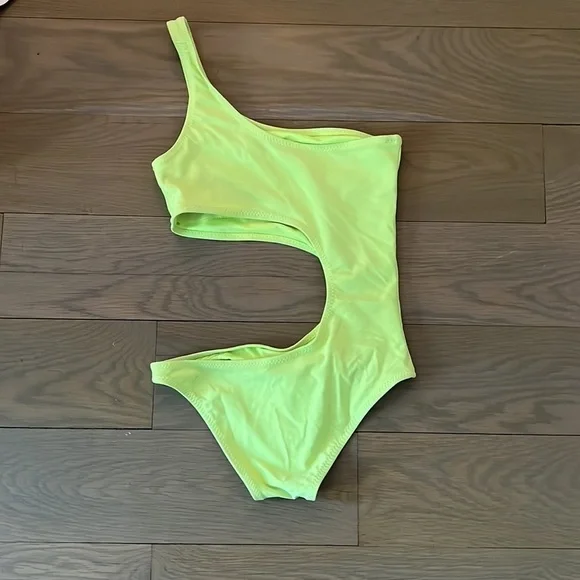 Forever21 SWIM Yellow Cutout Bathing Suit - Picture 2 of 4